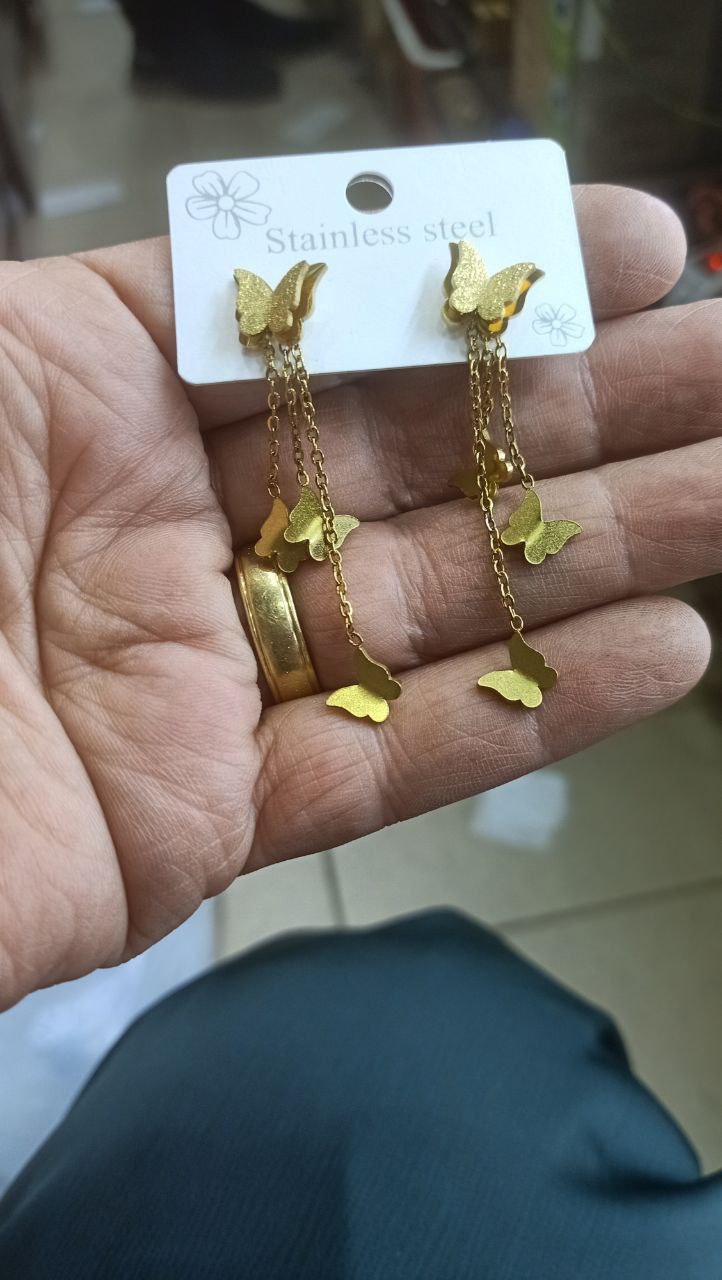 حلق فراشه مدلدل استانلس 75ج